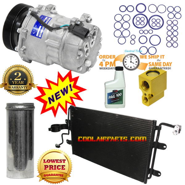 1999 - 2006 Audi TT Volkswagen Golf Jetta GTI Beetle Tdi AC Compressor Full A/C KIT 1233 w/condenser 1J0820803B